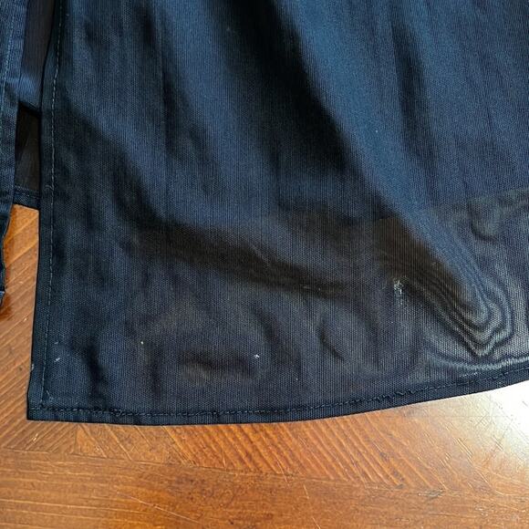 Sun Streak Black Sheer Swimsuit Coverup With Pockets Woman One Size Vintage - Picture 5 of 7